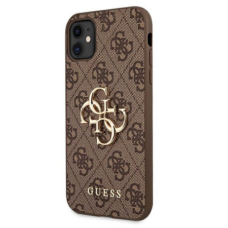 Guess GUHCN614GMGBR iPhone 11 6,1 brązowy/brown hardcase 4G Big Metal Logo