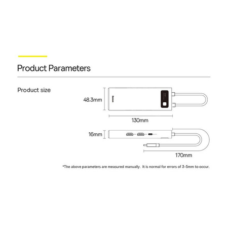 Baseus Metal Gleam Series stacja dokująca HUB 7 w 1 USB Typ C - 2 x HDMI /  3 x USB 3.2 Gen. 1 / 1 x Power Delivery / 1 x RJ-45 Ethernet szary (WKWG040113)