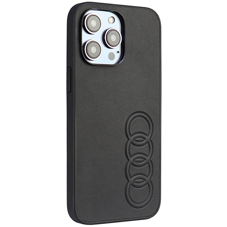 Audi Kunstleder iPhone 14 Pro Max 6,7&quot; schwarz/schwarz Hardcase AU-TPUPPCIP14PM-TT/D1-BK