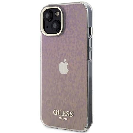 Guess GUHCP15SHDECMP iPhone 15 6,1&quot; rosa/rosa Hardcase IML Faceted Mirror Disco Iridescent