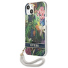 Case IPHONE 13 Guess Hardcase Flower Strap (GUHCP13MHFLSB) blue