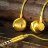 WK Design Sakin Series Kopfhörer Headset mit Fernbedienung und Mikrofon 3,5 mm Miniklinke gold (YC05)