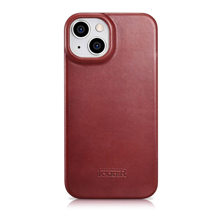 iCarer CE Oil Wax Premium Leather Folio Case Leather Case for iPhone 14 Plus Flip Magnetic MagSafe red (AKI14220707-RD)