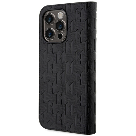 Karl Lagerfeld KLBKP14LSAKLHPK iPhone 14 Pro 6.1" bookcase black/black Saffiano Monogram