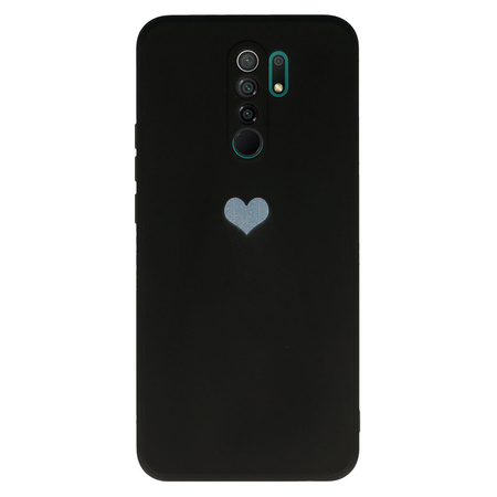 Vennus Silicone Heart Case do Xiaomi Redmi 9 wzór 1 czarny