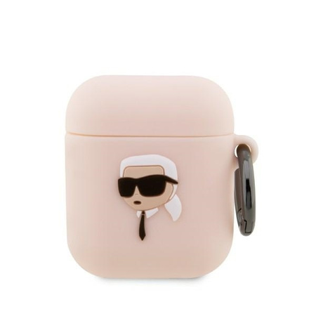 Karl Lagerfeld Silicone NFT Karl Head 3D - Etui AirPods 1/2 gen (różowy)