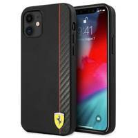 Ferrari FESAXHCP12SBK iPhone 12 mini 5,4" czarny/black hardcase On Track Carbon Stripe