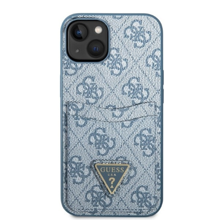 Schutzhülle IPHONE 13 MINI Guess Hardcase 4G Triangle Logo Cardslot (GUHCP13SP4TPB) blau