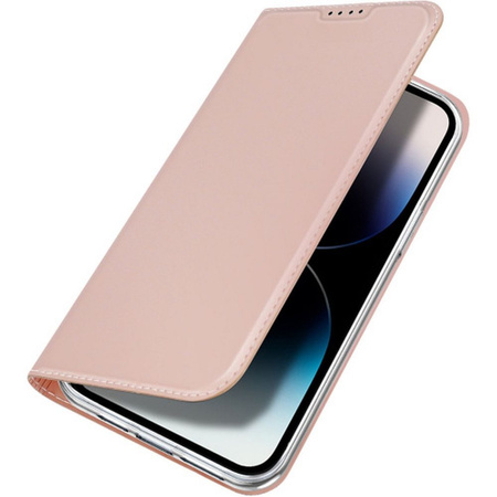 Etui do iPhone 15 Pro Max pokrowiec z klapką i portfelem Dux Ducis Skin Pro - różowe