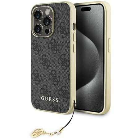 Guess GUHCP15LGF4GGR iPhone 15 Pro 6.1&quot; gray/gray hardcase 4G Charms Collection