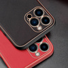 Dux Ducis Yolo elegant case made of soft TPU and PU leather for iPhone 13 Pro red