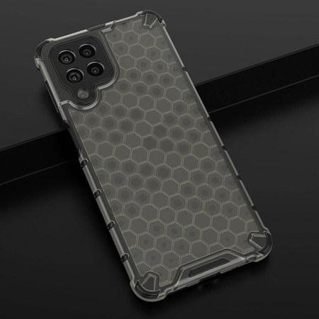 Honeycomb case armored cover with a gel frame for Samsung Galaxy M53 5G black