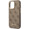 Original Handyhülle IPHONE 14 PRO Guess Hard Case 4G Vintage Gold Logo (GUHCP14LHG4SHW) braun