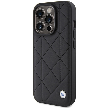 Etui BMW Leather Quilted na iPhone 15 Pro Max - czarne