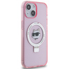 Karl Lagerfeld KLHMP15SHMRSCHP iPhone 15 6.1&quot; pink/pink hardcase Ring Stand Choupette Head MagSafe