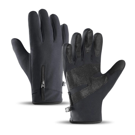 Anti-slip winter phone sports gloves (size S) - black