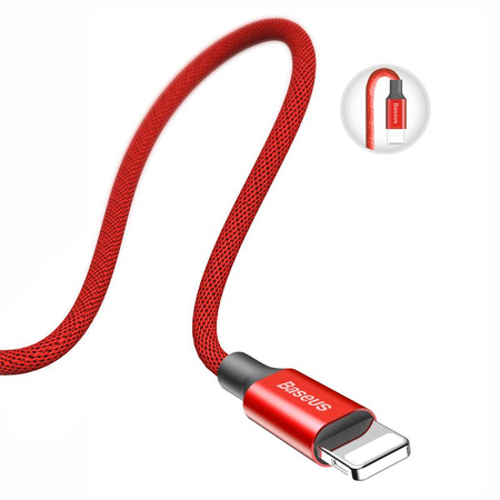 Baseus Yiven kabel przewód w materiałowym oplocie USB / Lightning 1,8M czerwony (CALYW-A09)