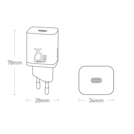 Baseus Super Si  Quick Charger 1C 25W EU White