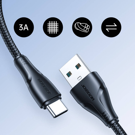 Joyroom USB - USB C 3A Kabel Surpass Series für schnelles Aufladen und Datenübertragung 1,2 m schwarz (S-UC027A11)