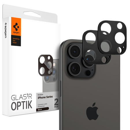 Spigen Optik. TR Camera Protector szkło hartowane na aparat (2 szt.) iPhone 14 Pro / 14 Pro Max czarne