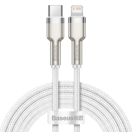 Baseus Cafule Metal Data kabel USB Typ C - Lightning 20 W Power Delivery 2 m biały (CATLJK-B02)