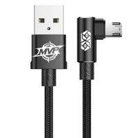 Kabel MICRO USB 2M przewód Baseus MVP kątowy czarny CAMMVP-B01