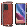 Honeycomb etui pancerny pokrowiec z żelową ramką Xiaomi Redmi K40 Pro+ / K40 Pro / K40 / Poco F3 czerwony