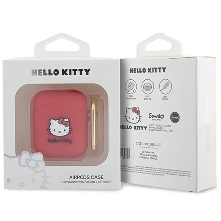 Hello Kitty Silicone 3D Kitty Head case for AirPods 1/2 - fuchsia