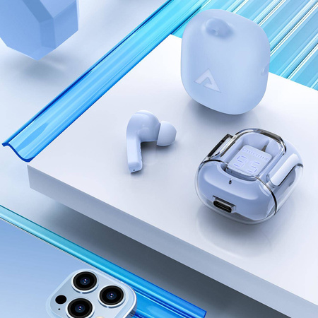 Acefast in -ear wireless headphones TWS Bluetooth light blue (T6 ice blue)