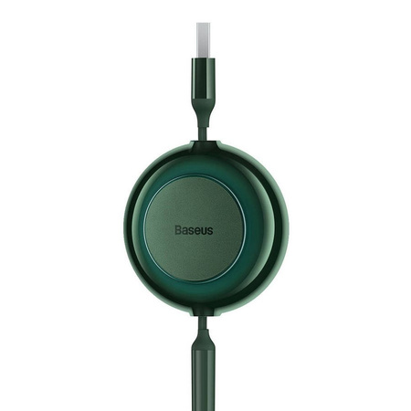 Baseus Bright Mirror 2 retractable cable 3in1 USB Type A - micro USB + Lightning + USB Type C 3.5A 1.1m green (CAMJ010006)