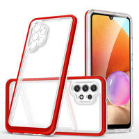 Klare 3in1 Hülle für Samsung Galaxy A32 5G Frame Gel Cover Rot