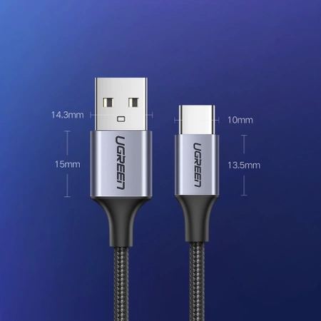 Ugreen cable USB cable - USB Type C Quick Charge 3.0 3A 2m gray (60128)