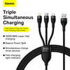 Baseus Flash Series II kabel USB - USB Typ C / Lightning / micro USB 100 W 1,2 m czarny (CASS030001)