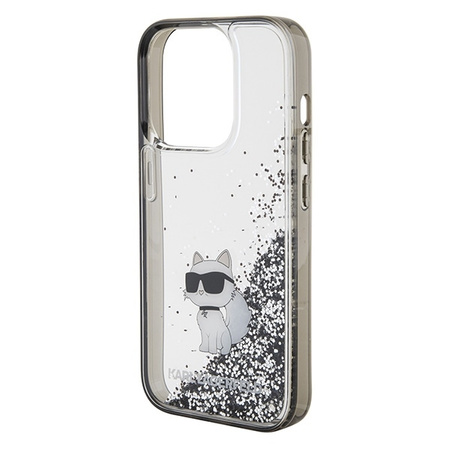 Karl Lagerfeld Liquid Glitter Choupette case for iPhone 15 Pro Max - transparent