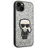 Original Case IPHONE 14 Karl Lagerfeld Hardcase Glitter Flakes Ikonik (KLHCP14SGFKPG) silver