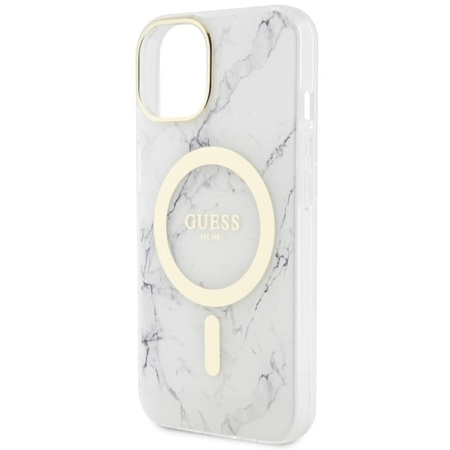 Guess GUHMP14SPCUMAH iPhone 14 6,1&quot; weiß/weiße Hardcase Marble MagSafe