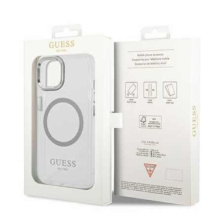 Guess Metal Outline MagSafe - Etui iPhone 14 (przezroczysty)