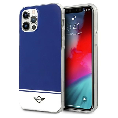 Mini MIHCP12MPCUBINA iPhone 12/12 Pro 6,1" granatowy/navy hard case Stripe Collection