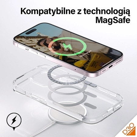 PanzerGlass HardCase with MagSafe with D3O and Military Grade Certification for iPhone 15/14/13 - Transparent