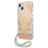 Schutzhülle IPHONE 13 MINI Guess Hardcase Flower Strap (GUHCP13SHFLSD) gold