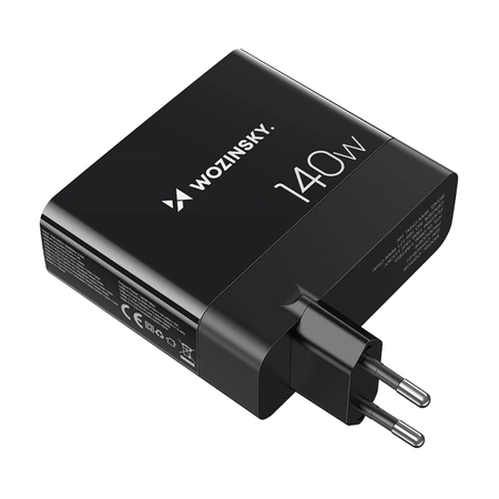 Wozinsky CGWCB 140W GaN-Wandladegerät 3 x USB-C / 2 x USB-A – Schwarz