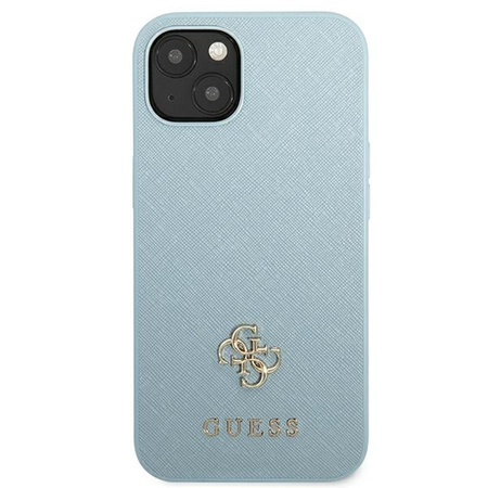 Original Case IPHONE 13 Guess Hardcase Saffiano 4G Small Metal Logo (GUHCP13MPS4MB) blue