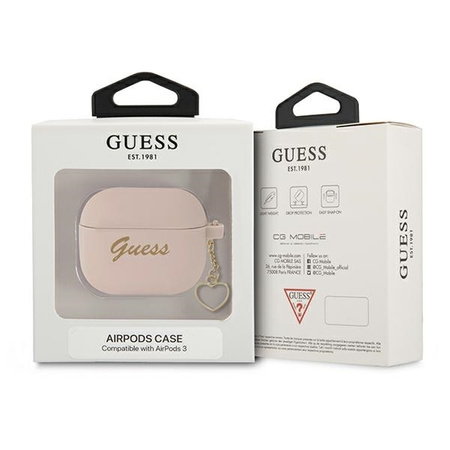 Guess GUA3LSCHSP AirPods 3 cover pink / pink Silicone Charm Collection