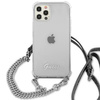 Guess GUHCP12MKC4GSSI iPhone 12/12 Pro 6,1" Transparent hardcase 4G Silver Chain