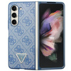 Original Handyhülle SAMSUNG GALAXY Z FOLD 5 Guess Hardcase Leather 4G Triangle Strass (GUHCZFD5P4TDPB) blau