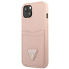 Case IPHONE 13 Guess Hardcase Saffianotriangle Logo Cardslot (GUHCP13MPSATPP) pink