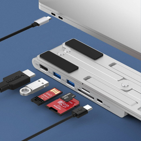 Choetech HUB-M43 7in1 HUB stand Type-C to HDMI(4K/30Hz）/USB-A*2/Type-C Data/SD/TF with PD Charging black