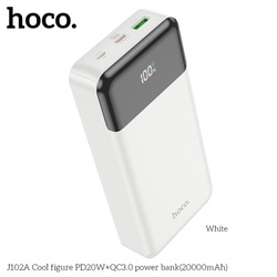 HOCO powerbank 20000 mAh PD QC3.0 3A 20W J102A biały