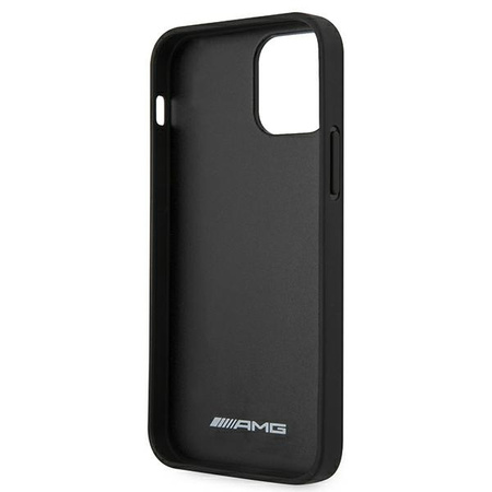 AMG AMHCP12SGSEBK iPhone 12 mini 5,4" czarny/black hardcase Leather Debossed Lines