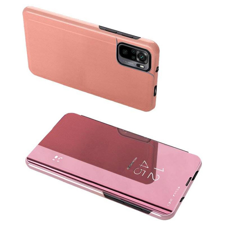 Clear View Case futerał etui z klapką Xiaomi Poco X4 NFC 5G różowy